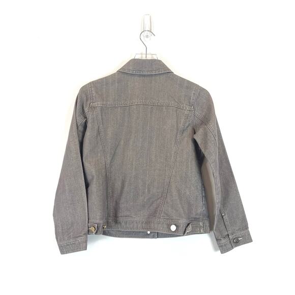 Chico's Platinum Womens Denim Jean Jacket Metallic Gray/Gold Shimmer Small (0) - Picture 4 of 6